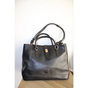 Dooney & Bourke Black Florentine Perry Satchel Large Purse Bag With Crossbody